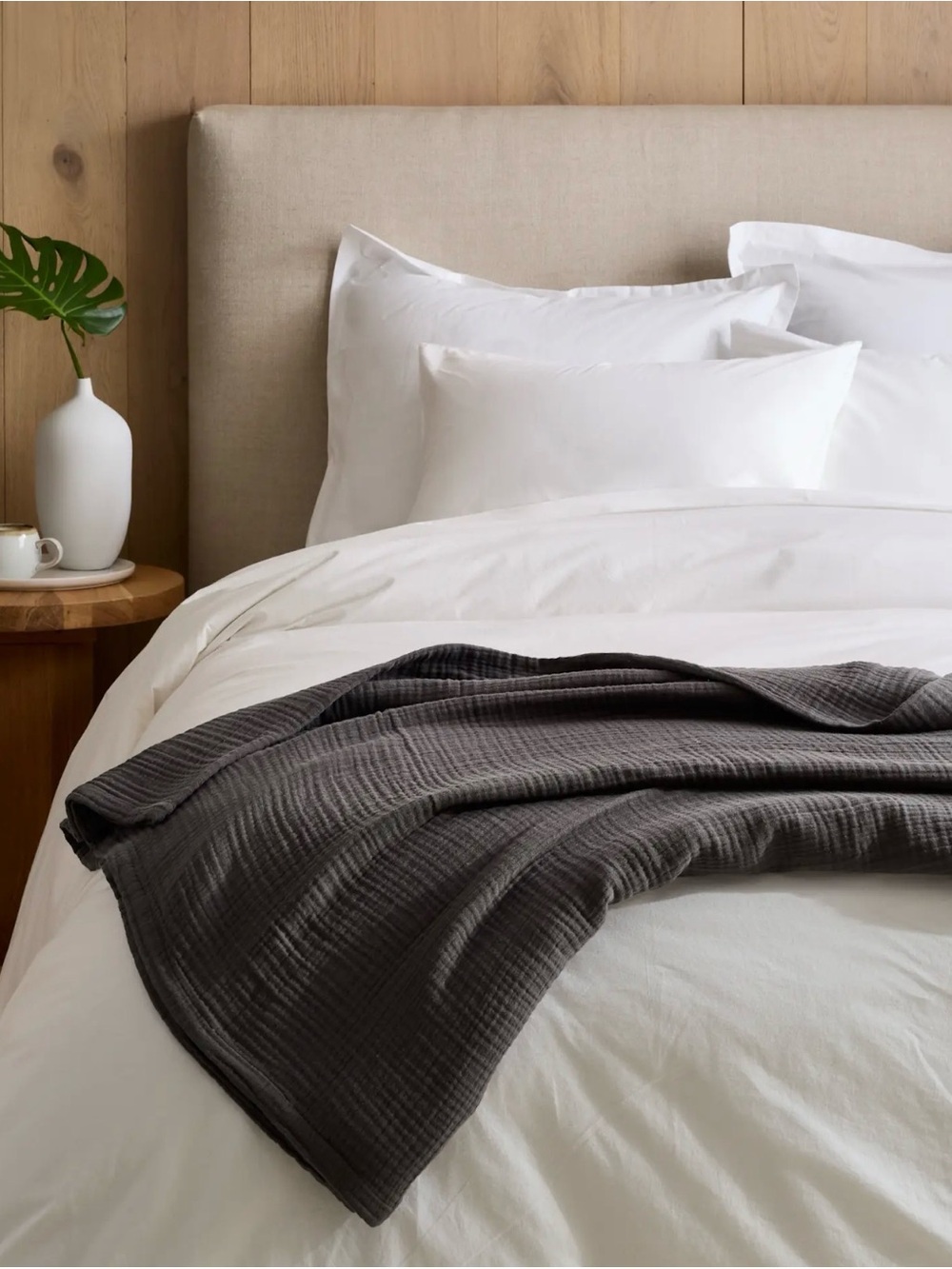 King Organic Cotton Charcoal Blanket - Retail $90
